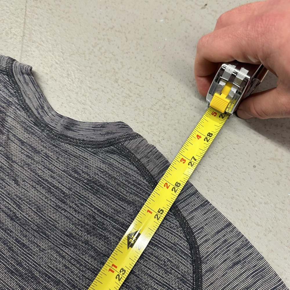 Lulu Lemon Mens Small Blue Gray Heather Performance Athletic Tee - Picture 8 of 8